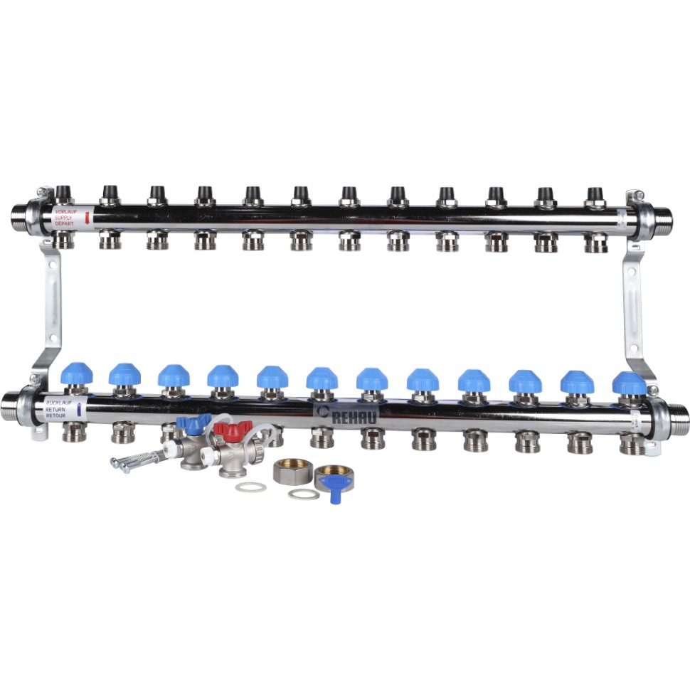 Распределительный коллектор HKV на 12 контуров нерж .сталь