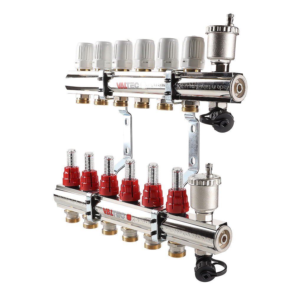 Коллекторная группа со встр. расх. в сборе, 1"х8 вых. Евроконус 3/4"